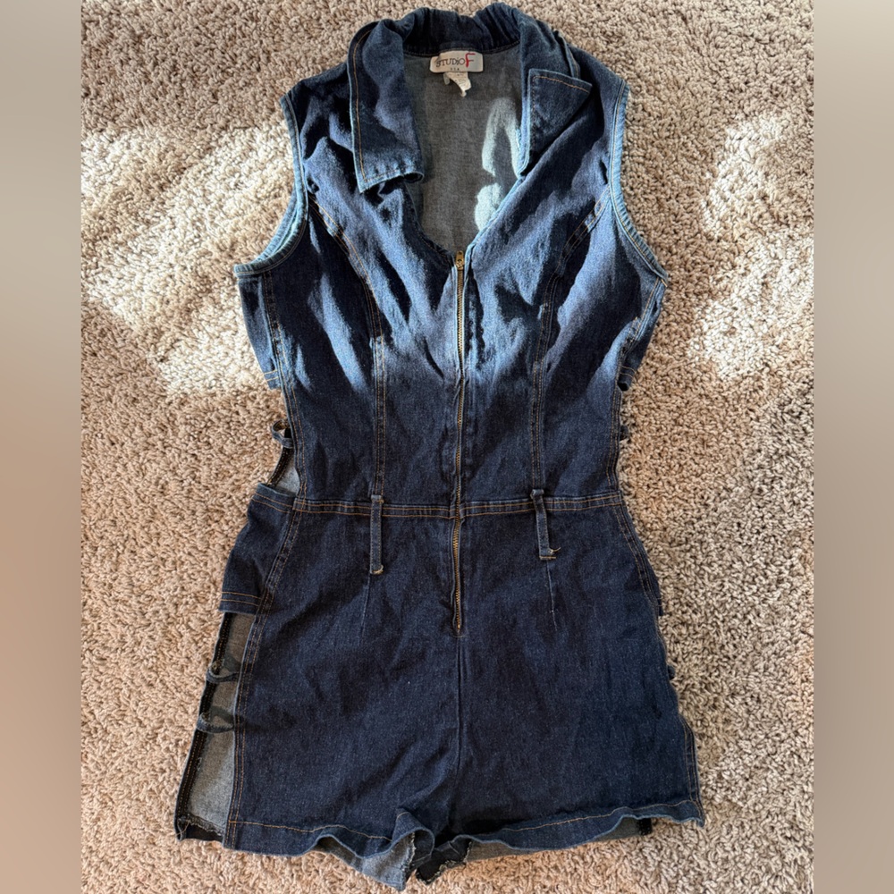Denim Sleeveless Bodysuit romper